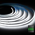 Smacen Battery Powered COB Led Strip Lights, 3.28Ft Battery Operated 6000K Cool White LED Strip Lights, High Brightness Flexible LED Tape Lights