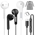 2 Pack USB C Headphones for iPhone 17/16/15 Pro Max/Plus, Wired Earbuds with Mic & Volume Control, HiFi Stereo Noise Cancelling Type C Earphones…