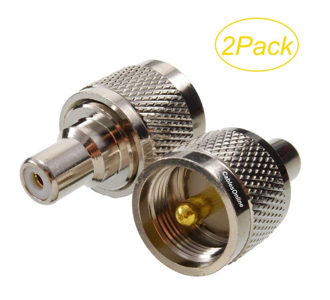 CablesOnline, 2-Pack RCA Female to UHF PL259 Male 50-ohm RF Coaxial Adapter, RF-192-2
