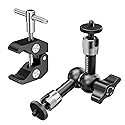 NEEWER 6"/15cm Adjustable Magic Arm with Super Clamp, 1/4" & 3/8" Threads, 1/4" Screws for Flash/LED Light/Microphone/Monitor, Compatible