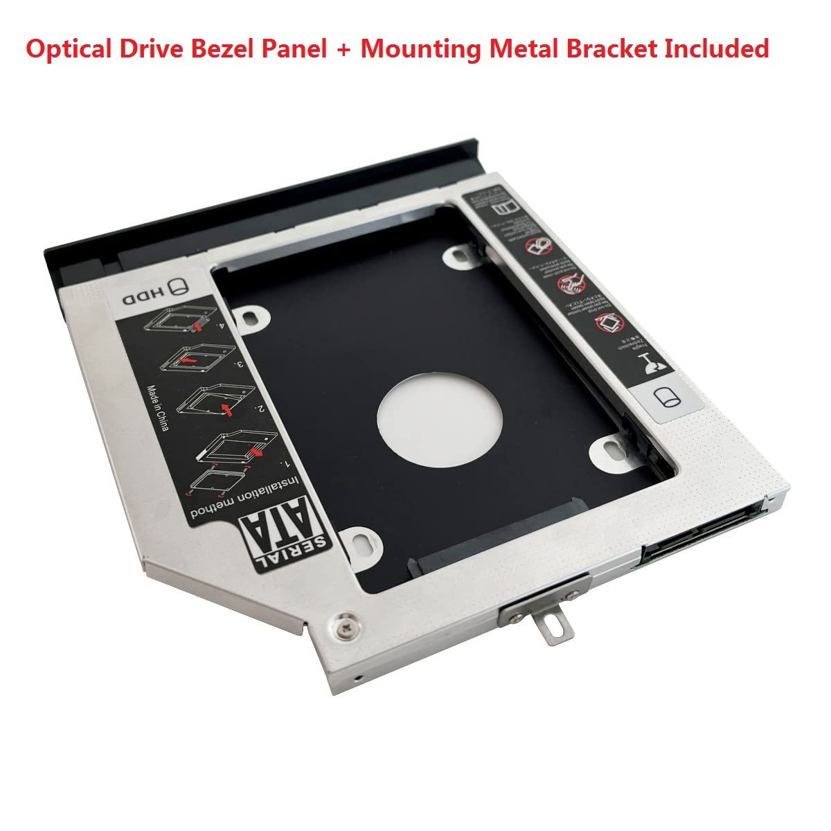 2nd HDD SSD Hard Drive Optical Frame Caddy Tray for Lenovo ThinkPad E540 E531 only with Bezel Front Panel Faceplate Metal Bracket Holder