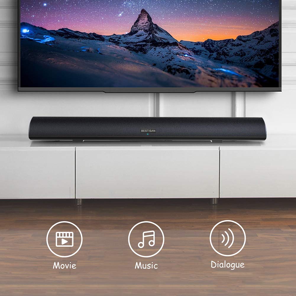 BESTISAN 80 Watt Soundbar, Sound Bars for TV of Home Theater System (Bluetooth 5.0, 34 inch, DSP, Strong Bass, Wireless Wired Connections, Bass