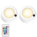 LUXSWAY Wireless Battery Ceiling Lights, Remote Shower Lights Color Changing, 300 Lumens Dimmable Wireless Ceiling Lights for Bedroom Shower Closet