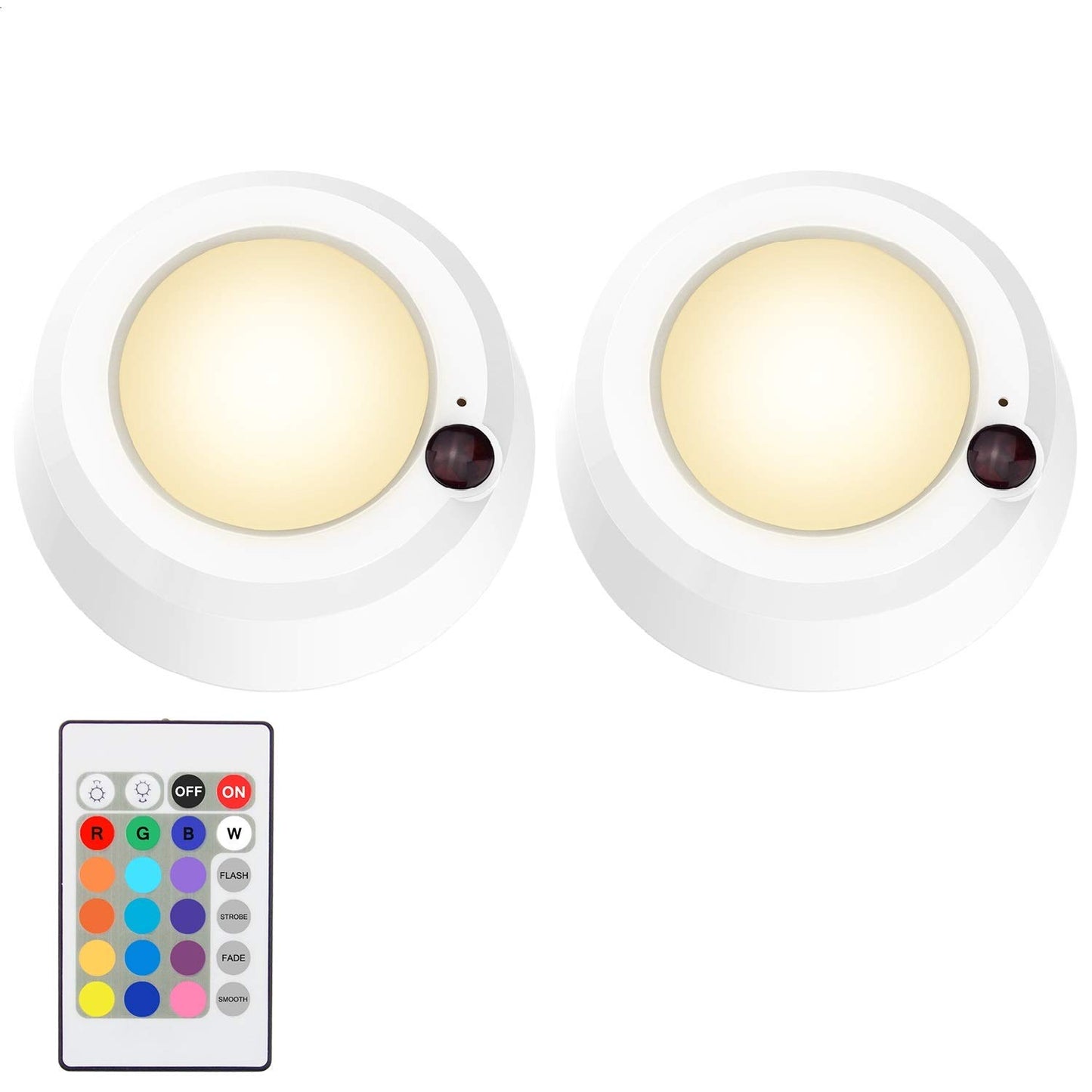 LUXSWAY Wireless Battery Ceiling Lights, Remote Shower Lights Color Changing, 300 Lumens Dimmable Wireless Ceiling Lights for Bedroom Shower Closet