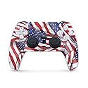 MightySkins Glossy Glitter Gaming Skin for PS5 / PlayStation 5 Controller - Patriot | Durable High-Gloss Glitter Finish | Easy to Apply and Change