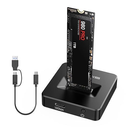 ACASIS NVME SSD Reader Adapter, Aluminium Alloy Housing Fast Heat Dissipation, NVME to USB Docking Station, M.2 SSD to USB Adapter 10Gbps, Support M.2