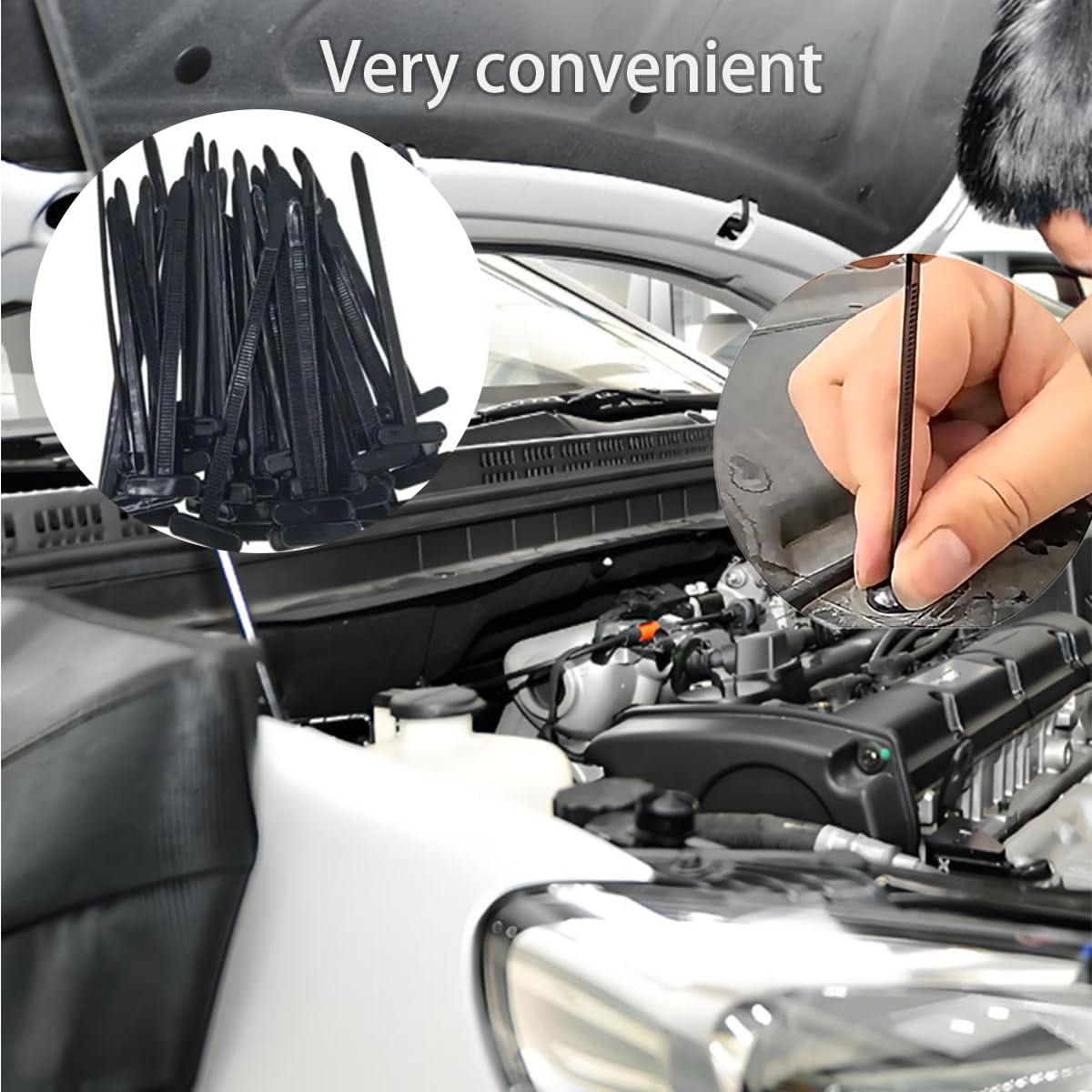 150 Pcs New Multifunctional Nylon Universal Cable Ties with Pin Buckle Design - UV Resistant Plastic Fasteners for Car Body Repair & Daily Automotive