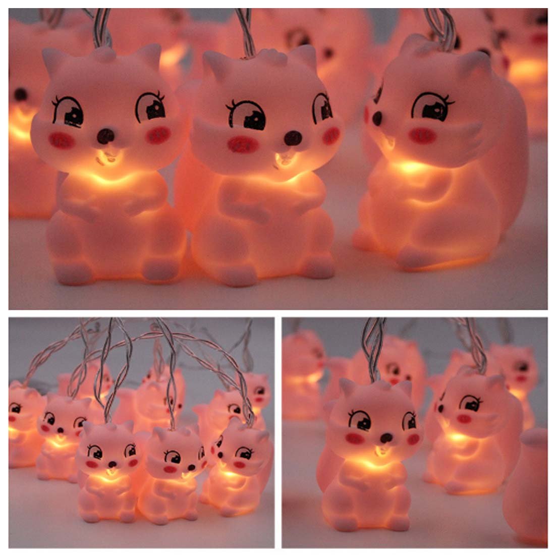 Amants01 5.9ft/1.8M 10 LEDs Cute Animal Squirrel String Lights,Battery Powered Lights for Home Party, Children Kids Bedroom,Children