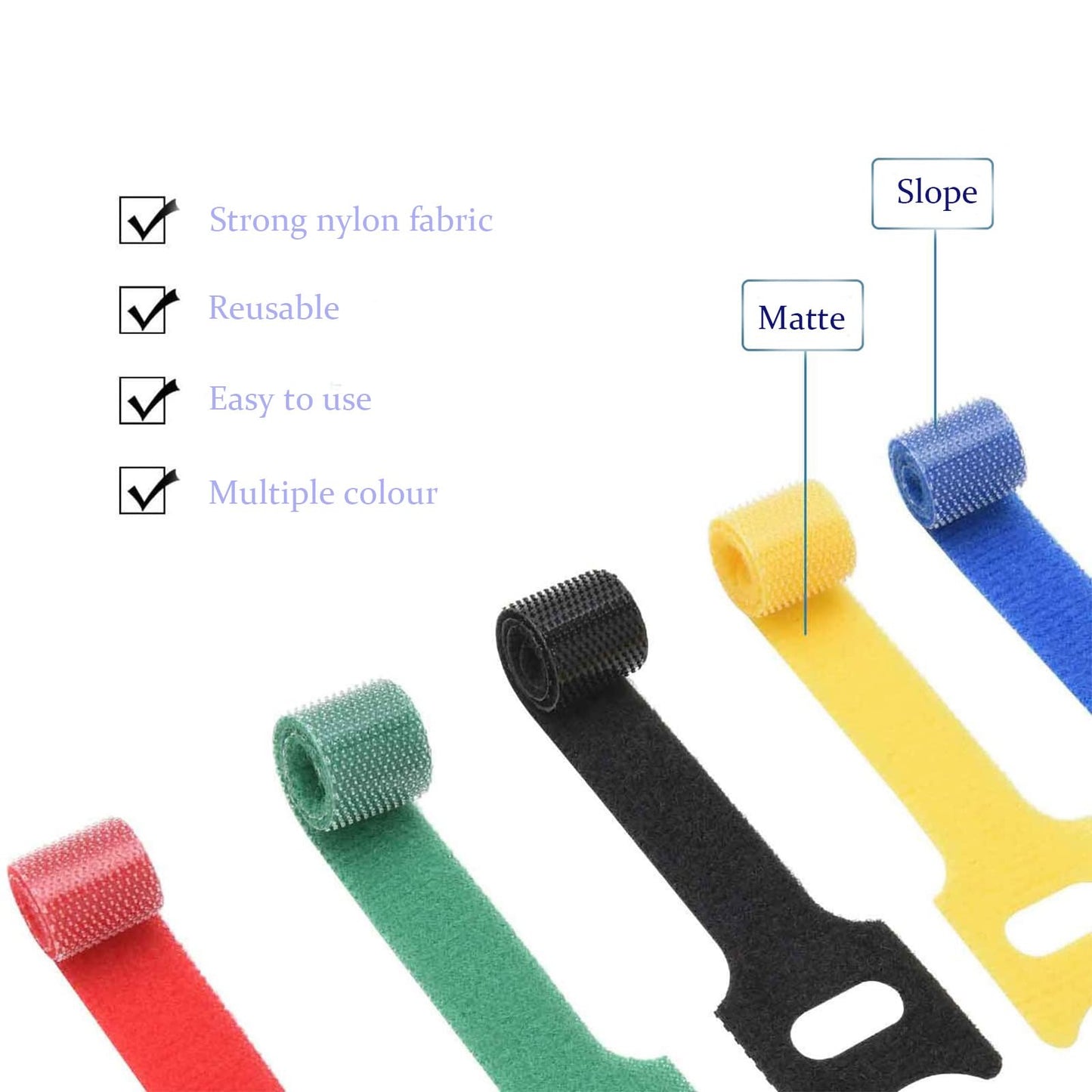 TOPNI 100 Pcs Multicolor Write On Cable Labels & Reusable Fastening Cable Ties Set for Cable Management in Home Office