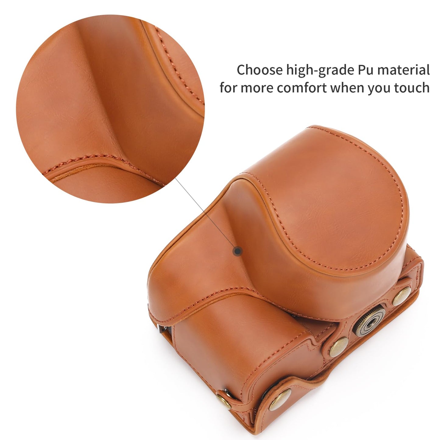 Hargedis for Sony ZV-E10 II case Premium PU Full Body Leather Camera Case Bag for Sony ZV-E10 II Fit 16-50mm Lens with Camera Shoulder Strap