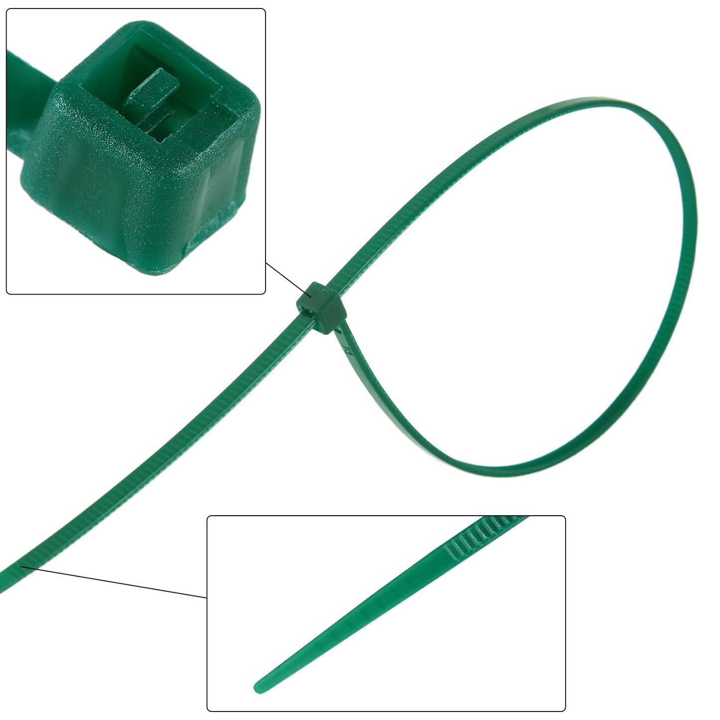 4 inch 3mm Dark Green Nylon Garden Cable Zip Ties Self Locking Cable Ties Twist Ties, Multi-Purpose Cable Tie(100 Pcs)