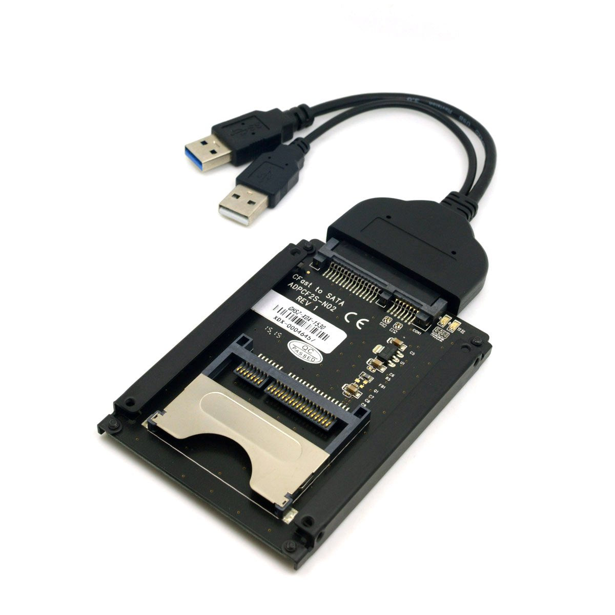 Cablecc SATA 22Pin to USB 3.0 to CFast Card Adapter 2.5 inch Hard Disk Case SSD HDD CFast Card Reader for PC Laptop