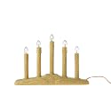 Creative Hobbies 5 Light Electric Candolier Indoor Christmas Candle Lamp, Ivory Plastic with Clear C7 Incandescent Light Bulbs