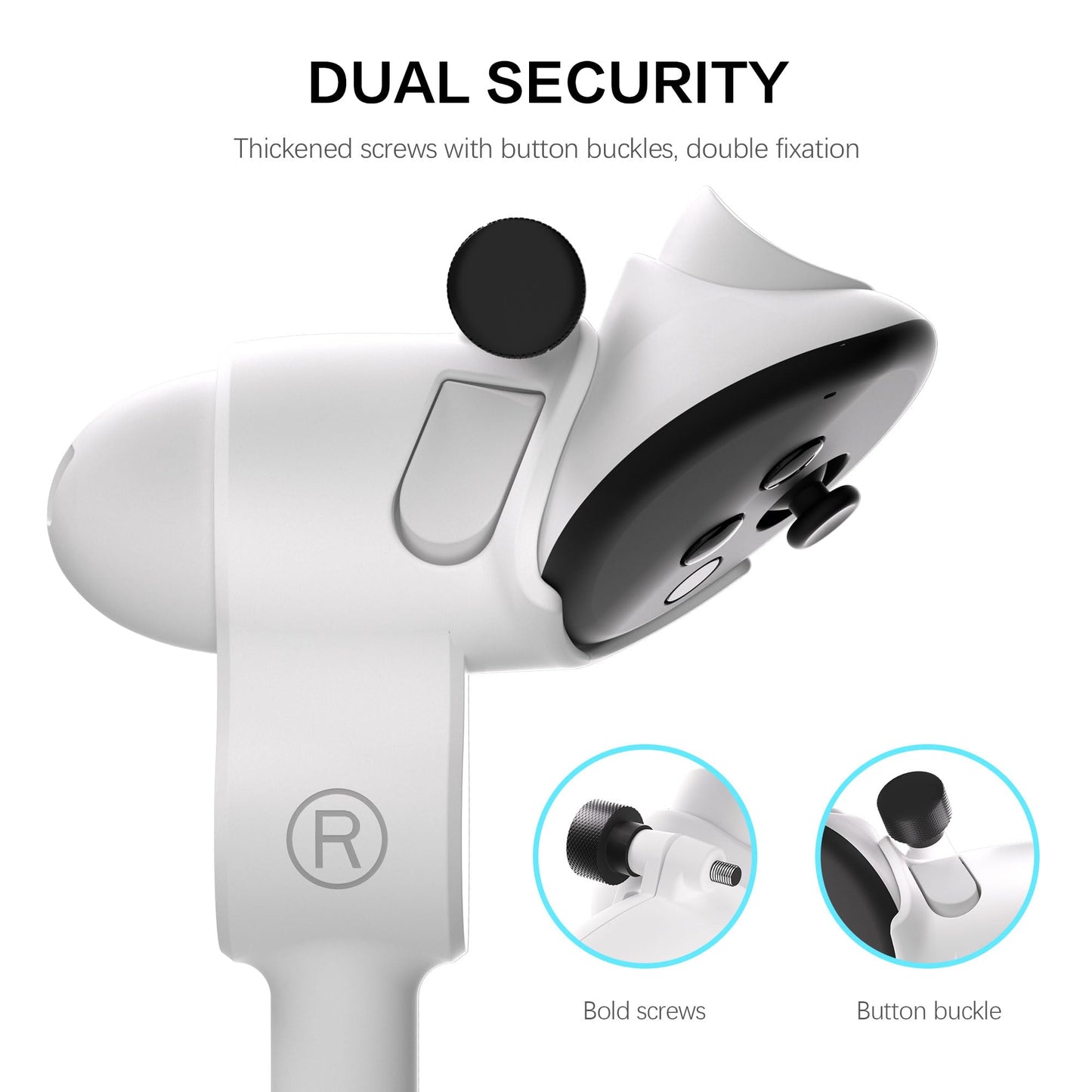 WOUMNTT Golf Club Attachment Compatible with Meta Quest 3/3S Controllers, Left & Right VR Golf Handle Accessory with Non-Slip Rubber Grip, Realistic