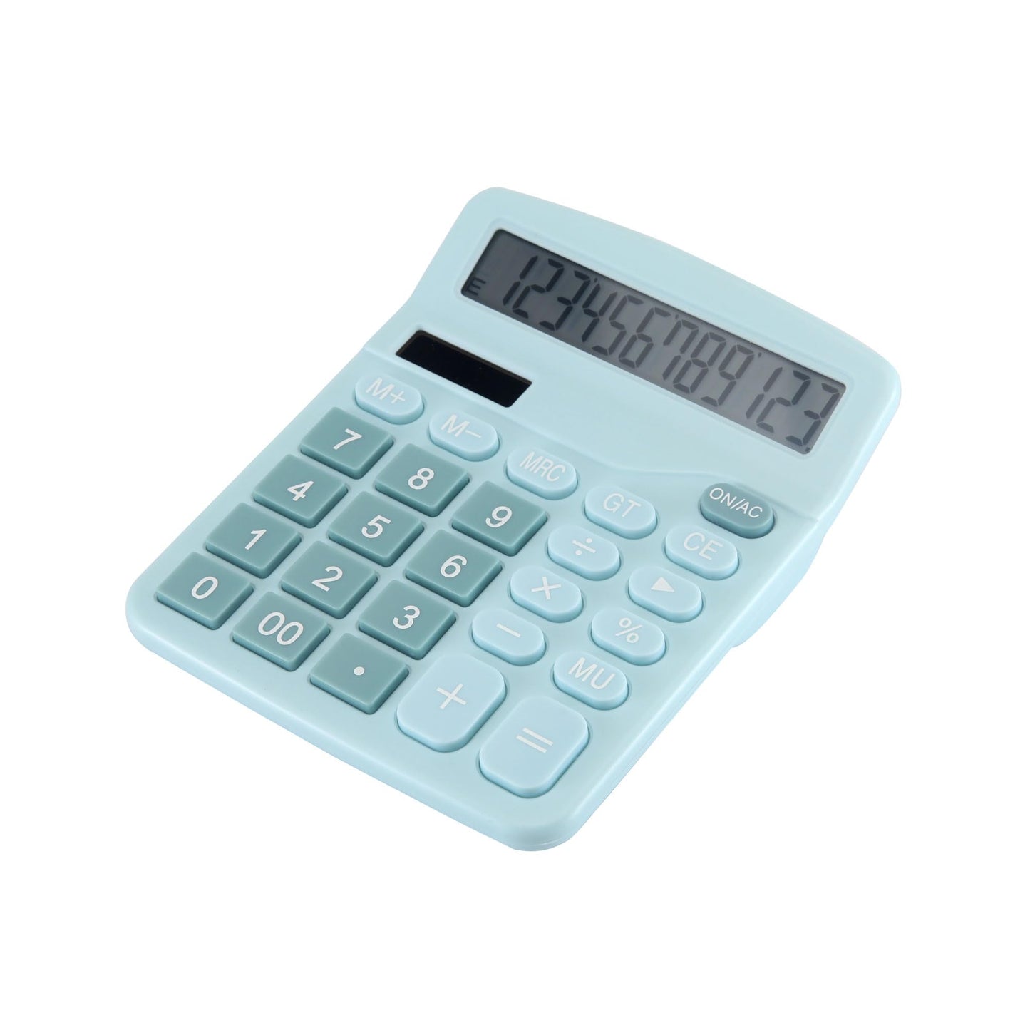 Desk Calculator 12 Digit Office Calculators with Large Screen Display, Dual Solar Power and Battery, Recessed Big Button Calculator for Office Home