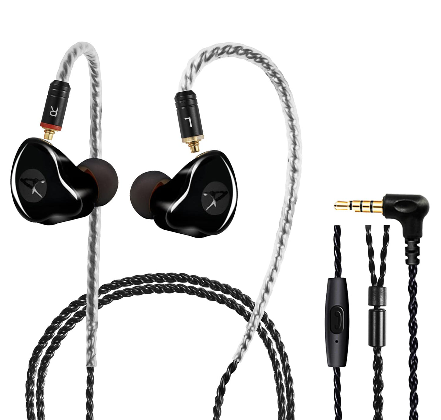 DEMAKE in Ear Monitor with Detachable 3.5mm Cable, with Mic