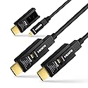 DTECH Fiber Optic HDMI Cable 50 Feet 4K 60Hz 444 Chroma Subsampling 18Gbps High Speed Ultra HD with Dual Connector Micro HDMI and Standard HDMI Cord