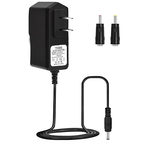 TTODDE AC/DC 6V 2A Adapter Power Supply 12W 100-240V with 4.0x1.7mm & 3.5x1.35mm Plugs - Universal 6V Device Charger (200mA-2A Compatible)