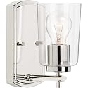 Progress Lighting Adley Collection One-Light Polished Nickel Traditional Wall Light