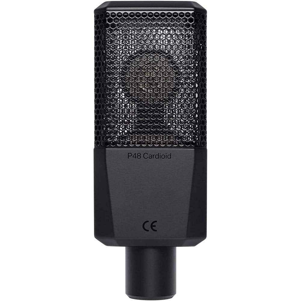Lewitt LCT-240 Pro Condenser Microphone (Black) Bundle with Studio Monitor Headphone, Pop Filter & XLR Cable