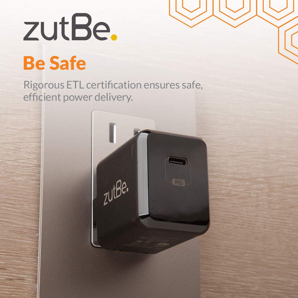 zutBe USB-C 29W Wall Charger, Foldable Plug, Fast Charge, Power Delivery PD, for iPhone 17 16 15 Pro Max 14 13/12/12 Mini/14 Pro/14 Pro Max/11 iPad