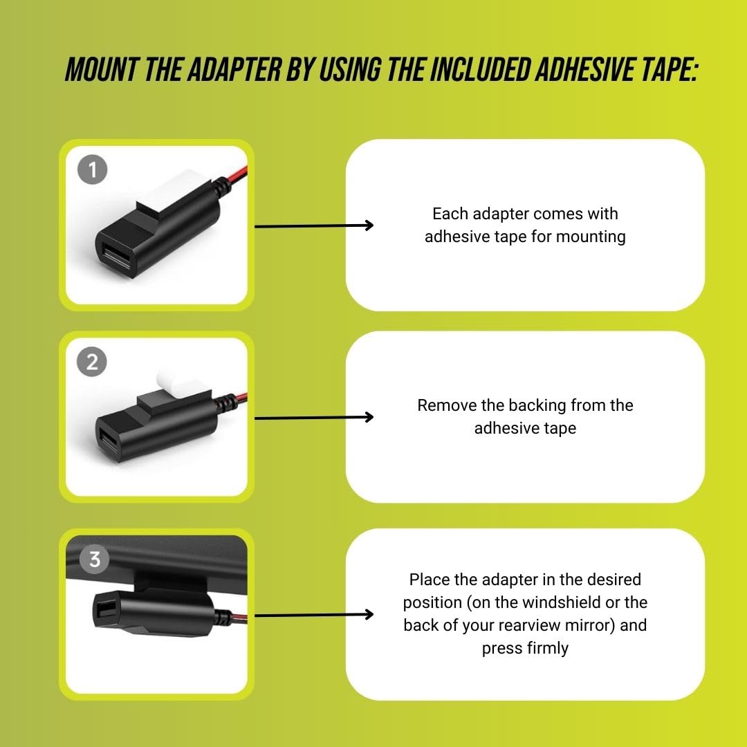 Dongar Classic - Dash Cam Power Adapter (10-Pin Type X) for Subaru WRX. Compatible with Various Models. Built-in USB Power Source, Connects