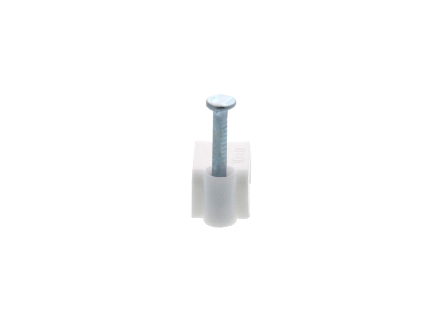 Secure 10mm White Flat Nail Cable Clip for Coax, Ethernet, and Telephone Cable Management - 100 Pack