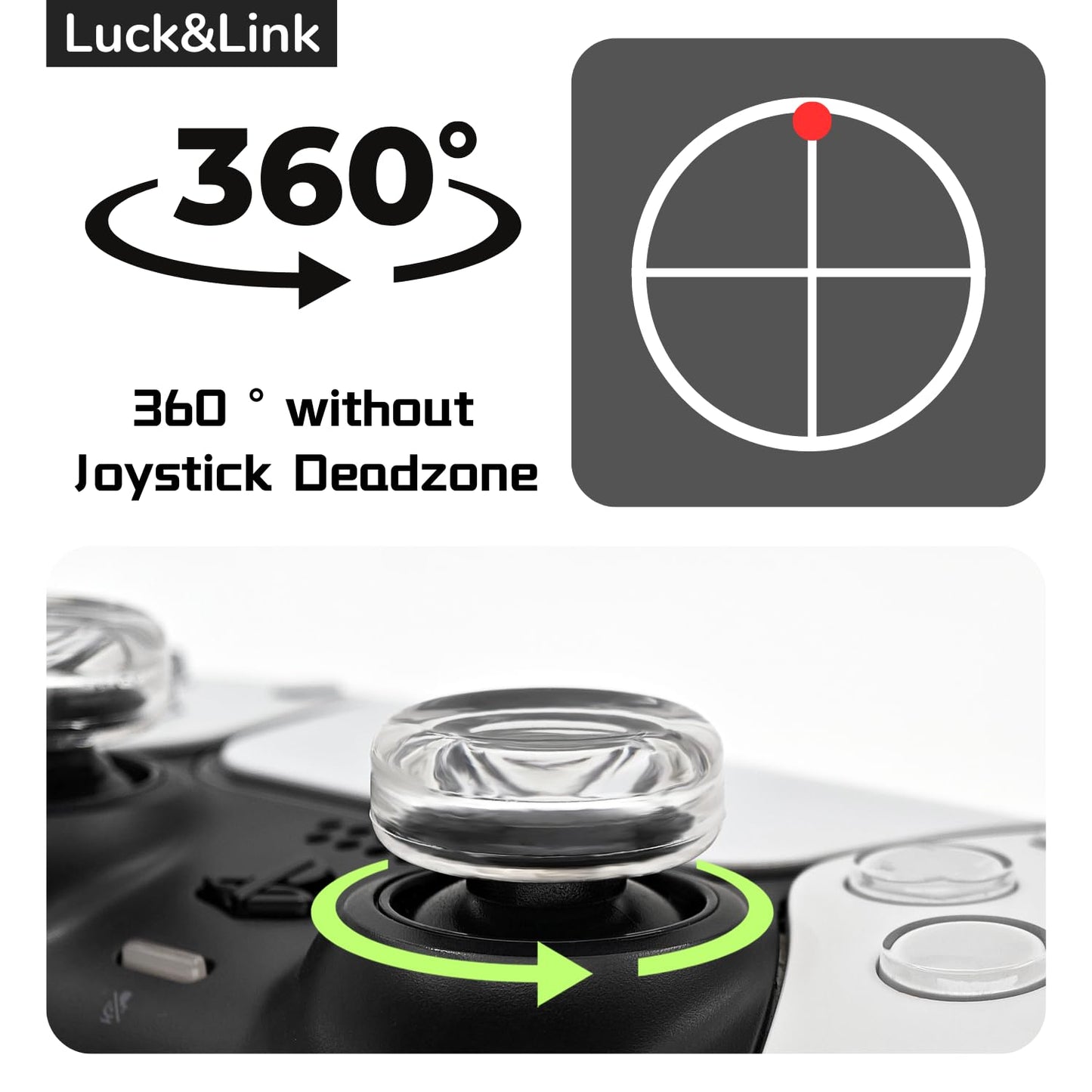 Luck&Link for PS5 Dualsense Thumb Grips, Joystick Caps for PS5, Thumbstick Cover (for PS5 Dualsense)