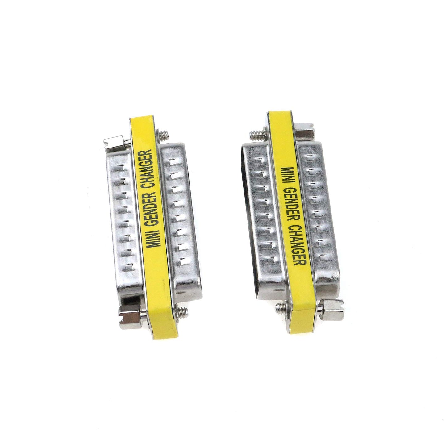 Semetall 5 Pack 25 Pin Mini Serial Cable Gender Changer Coupler VGA Adapter Video Transmission Straight Through Head(DB25,Male to Male)