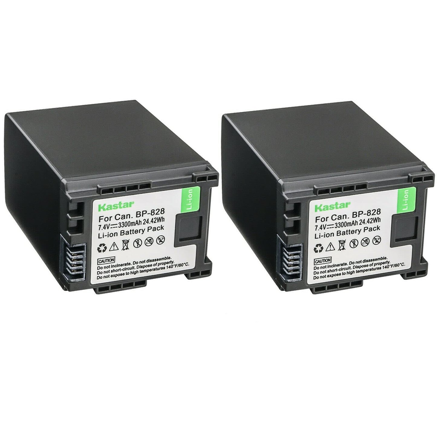 Kastar 2-Pack BP-828 Battery 7.4V 3300mAh Replacement for Canon BP-820 BP820, BP-828 BP828 Battery, Canon CG-800 CG800 Charger, Canon VIXIA HF G50 UHD