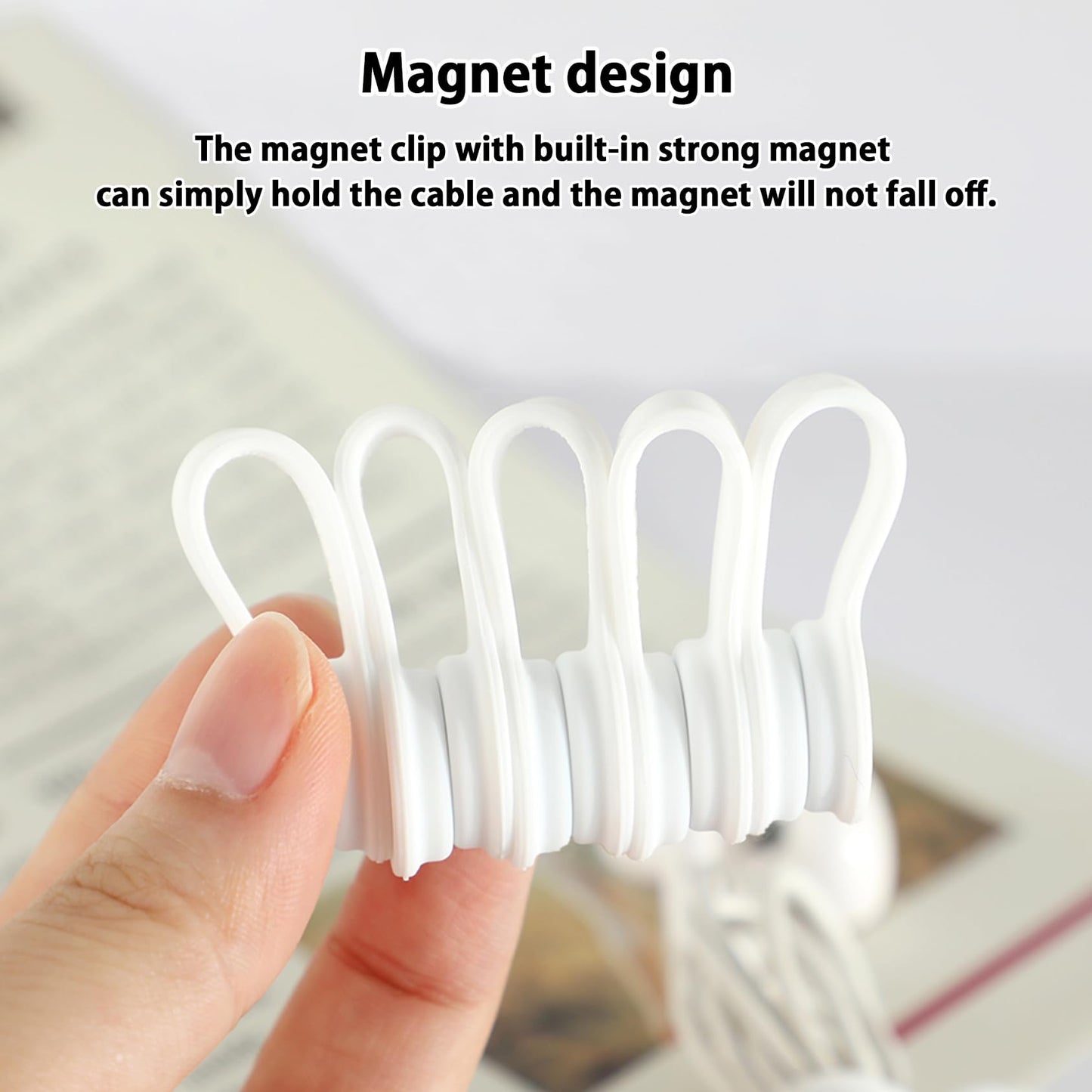 Xuuza Silicone Magnetic Cable Ties, Reusable Cord Ties Twist Ties Wire Management For USB Charging Wires, Light Duty Cables Organizer, Fridge Magnets