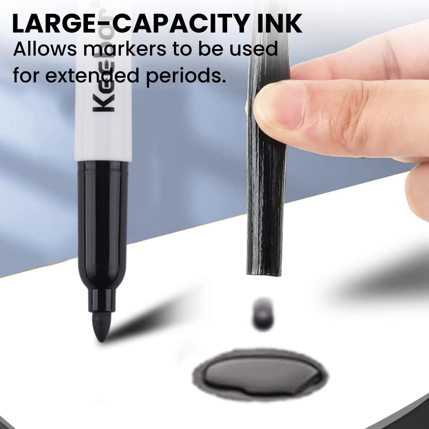 Keebor Fine Tip Dry Erase Markers - Bold Black, Long-Lasting ink, Low-Odor - 72 Pack Whiteboard Markers Bulk for Home, Office, Back to School Supplies