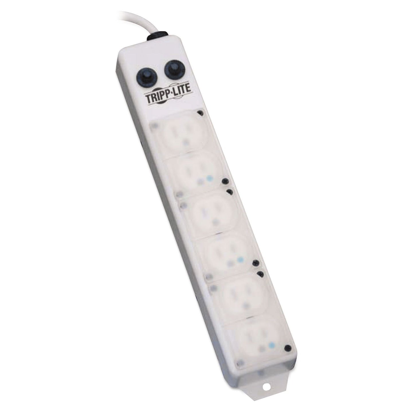 Tripp Lite Safe-IT Medical-Grade Power Strip for Patient-Care Vicinity, 6 15A Hospital-Grade Outlets, 15ft. Cord, UL 1363A, White, (PS-615-HG-OEM)