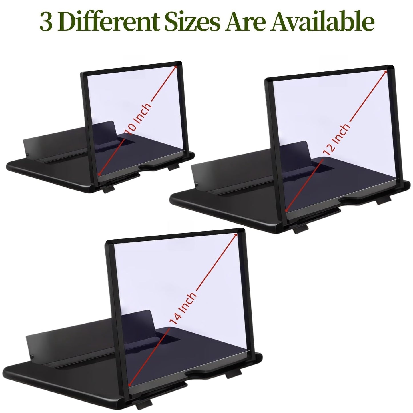 Screen Magnifier with Stand, Portable Foldable Anti Blue Light Phone Screen Amplifier, Mini Theater for Home Travel Entertainment, Compatible with All