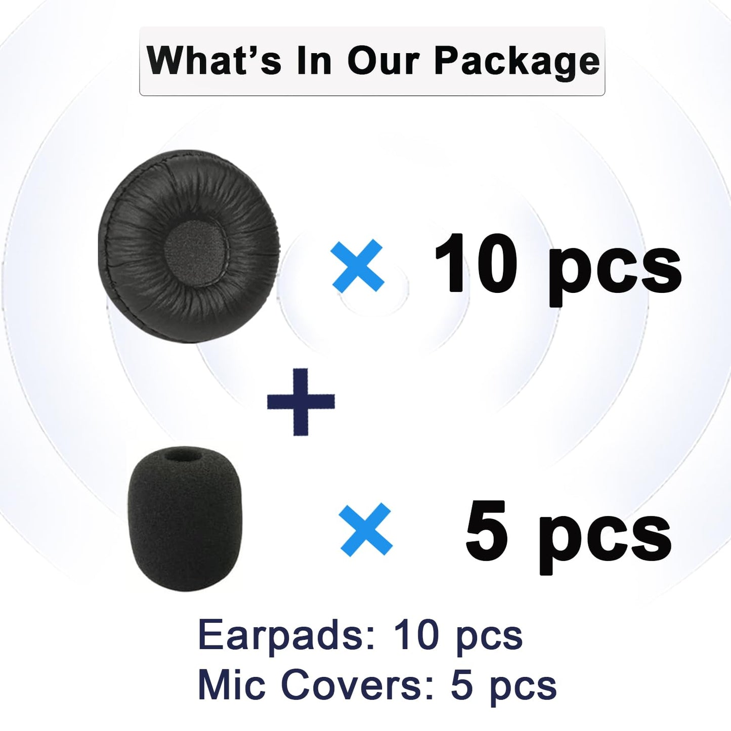 Ear Cushions for Plantronics Headset Replacement 50mm Ear Pads Designed for Headphone Plantronics HW251N HW261N HW510 Blackwire C320 3210 3220 Jabra