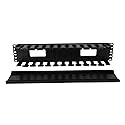 Raising Electronics 19 Inch 2U Rack Mount Cable Management Unit 12 Slots with Panel Plastic