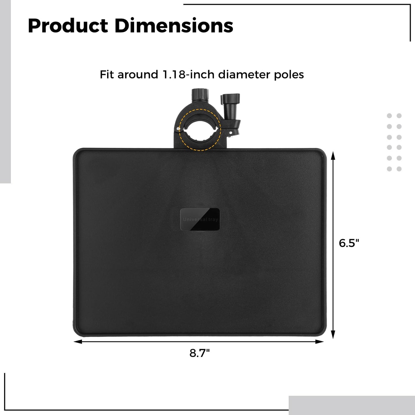 Microphone Stand Tray, Universal Clamp-On Rack Tray, Mic Stand Holder with Strong Load Capacity, Microphone Stand Shelf for Live Streaming Recording