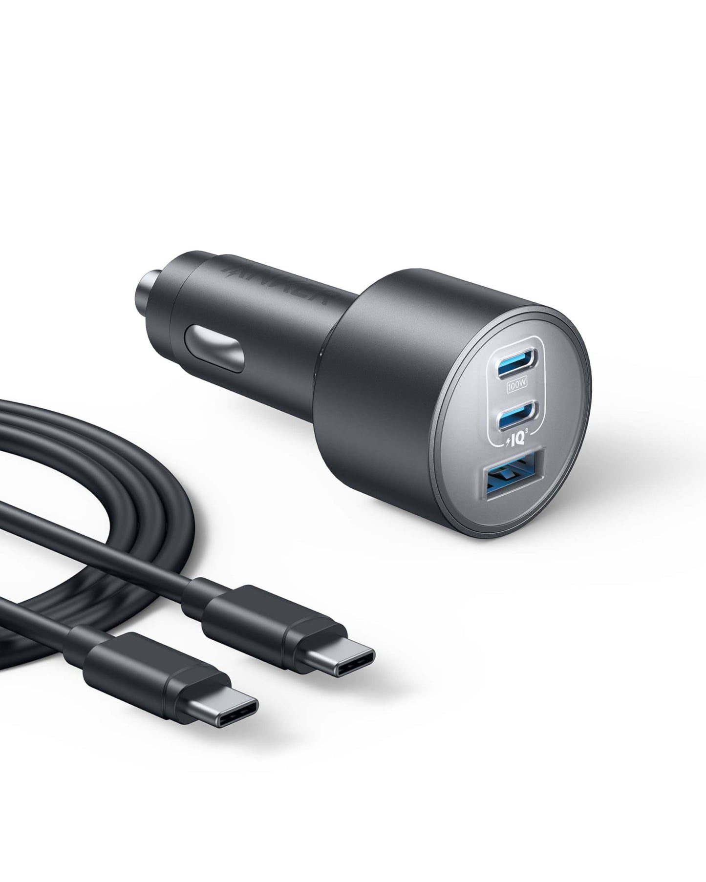 Anker iPhone 17 USB-C Car Charger, 167.5W Max 3-Port Ultra-Compact Type-C Fast Car Charger for MacBook Pro/Air, iPhone 17/16/15 Series, Samsung