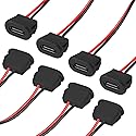 XIITIA 8pcs Type-C Female Chassis Waterproof 2P Solder Wire Type USB C Pigtail Cable Extension Power Cable USB-C Plug to 2 Pin Bare Wire Open End