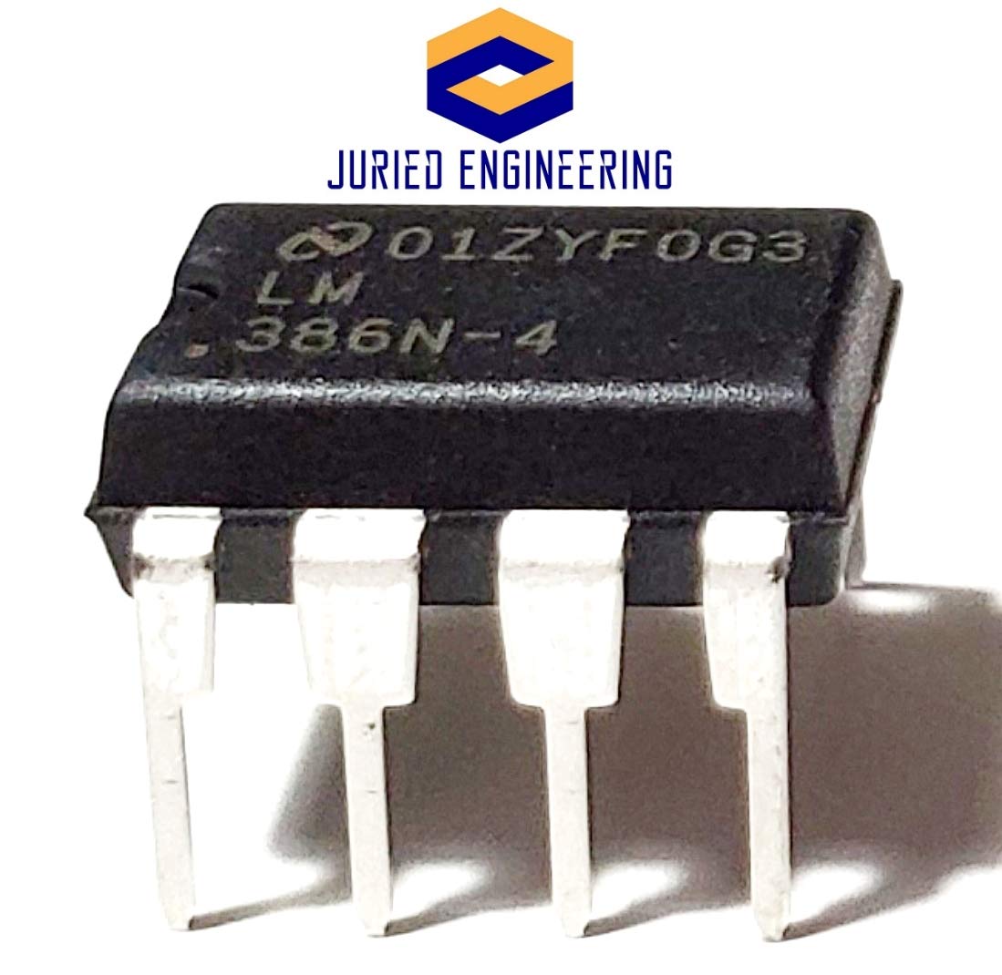 Juried Engineering LM386N-4/NOPB LM386N-4 LM386 Wide Input Voltage Low Power Audio Amplifier with Internal Gain DIP-8 Breadboard-Friendly (Pack of 10)