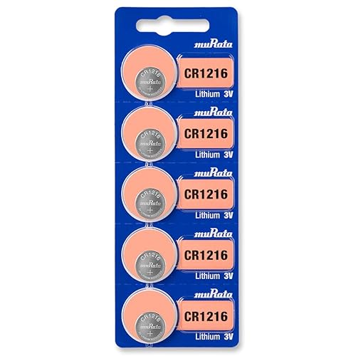 Murata CR1216 Battery DL1216 ECR1216 3V Lithium Coin Cell (5 Batteries)