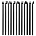 Eowpower 50 Pieces Black 12 inches x 1/2 inch Reusable Cable Ties Microfiber Cloth Hook and Loop Straps Network Wire Management Organizer