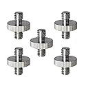 Foto&Tech 5 Pieces 1/4" Male to 1/4" Male Threaded Screw Adapter Compatible with Camera Cage/Shoulder Rig/Tripod/Socket Studio/Lighting Equipment/LED