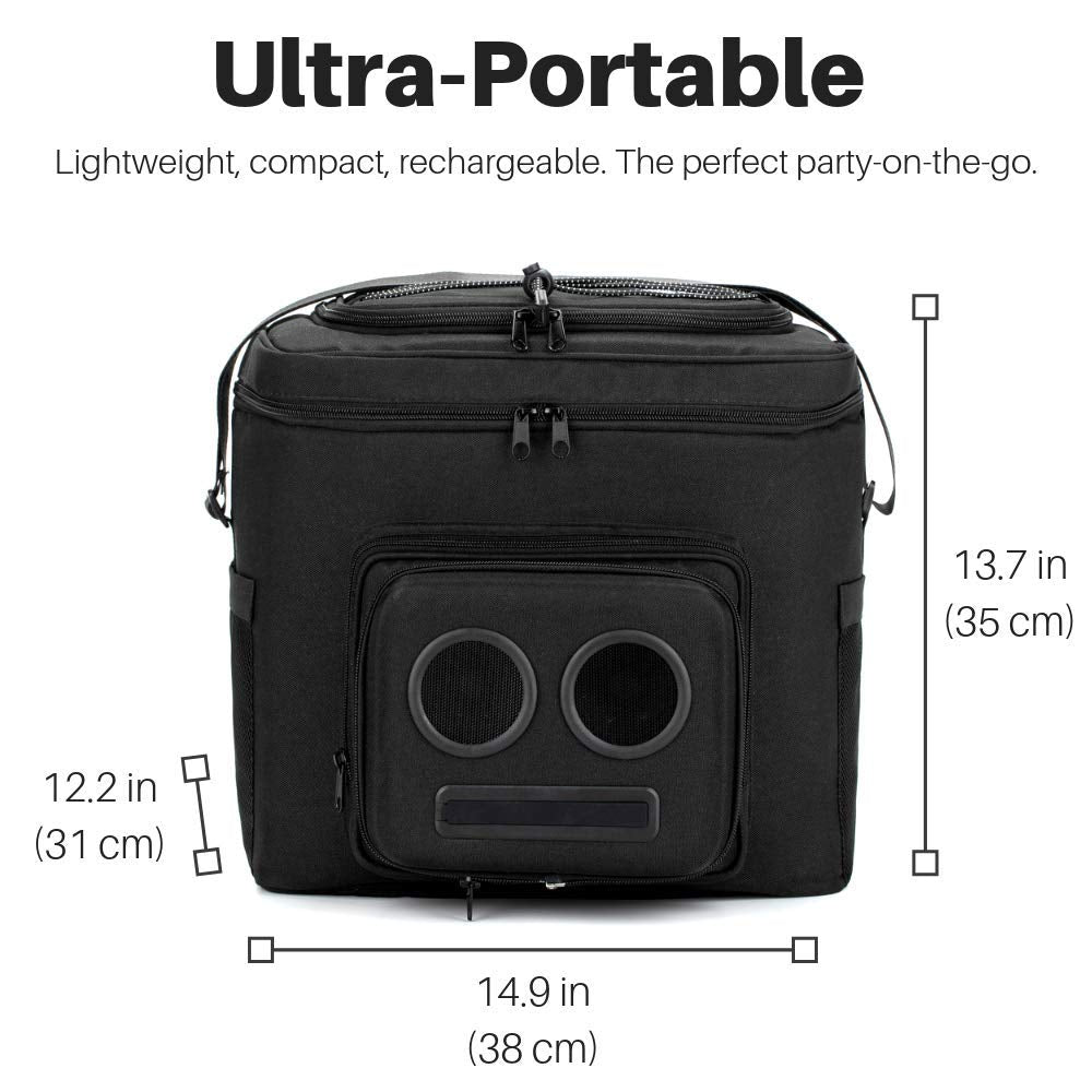 The #1 Cooler with Speakers on Amazon. 20-Watt Bluetooth Speakers for Parties/Festivals/Boat/Beach. Rechargeable, Works with iPhone & Android (Black)