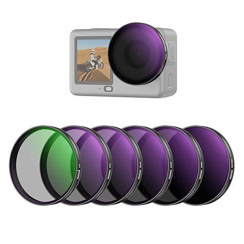 NEEWER CPL + ND Filter Set Compatible with DJI Osmo Action 6 Only, ND8/16/32/64/1000 Adjustable Circular Polarizing Lens Filters, Snap On Multicoated
