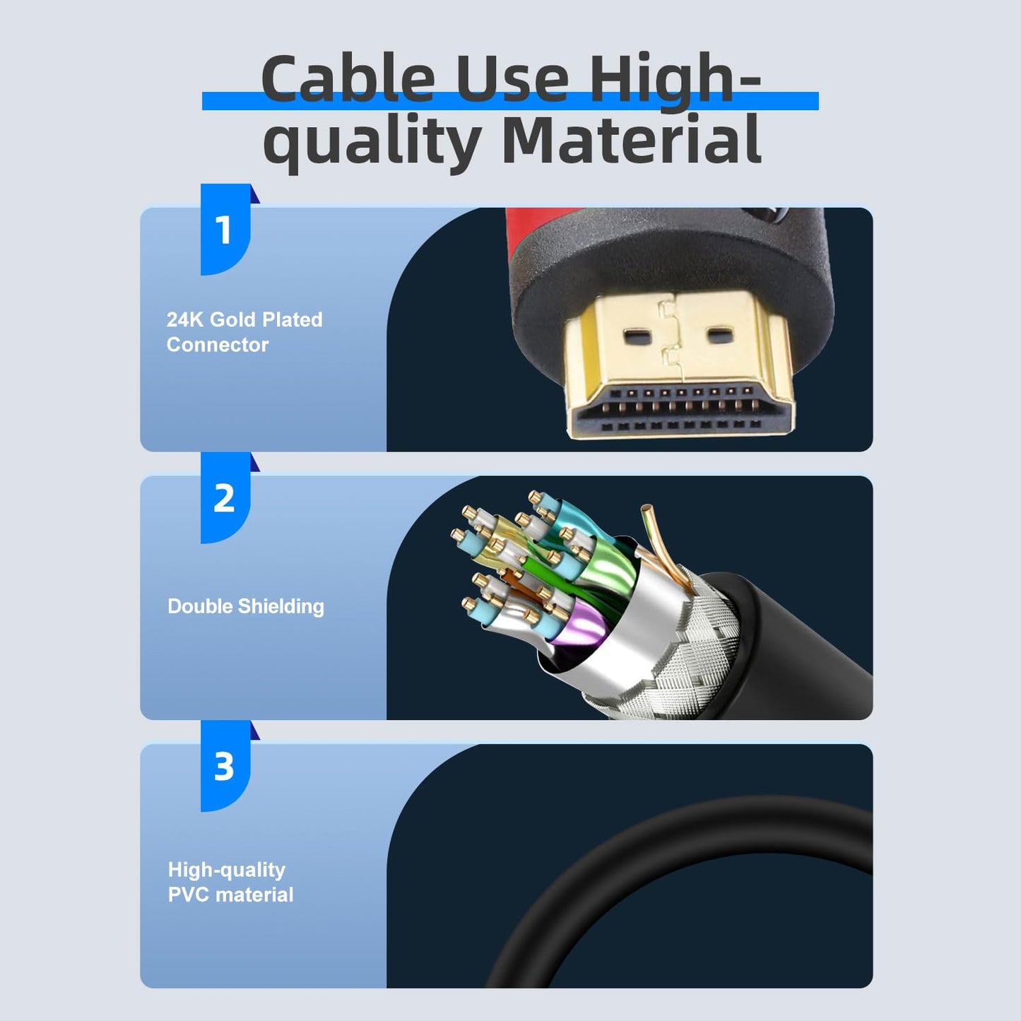 Postta HDMI Cable(50 Feet Red) HDMI 2.0V Support 4K 2160P,1080P,3D,Audio Return and Ethernet - 1 Pack