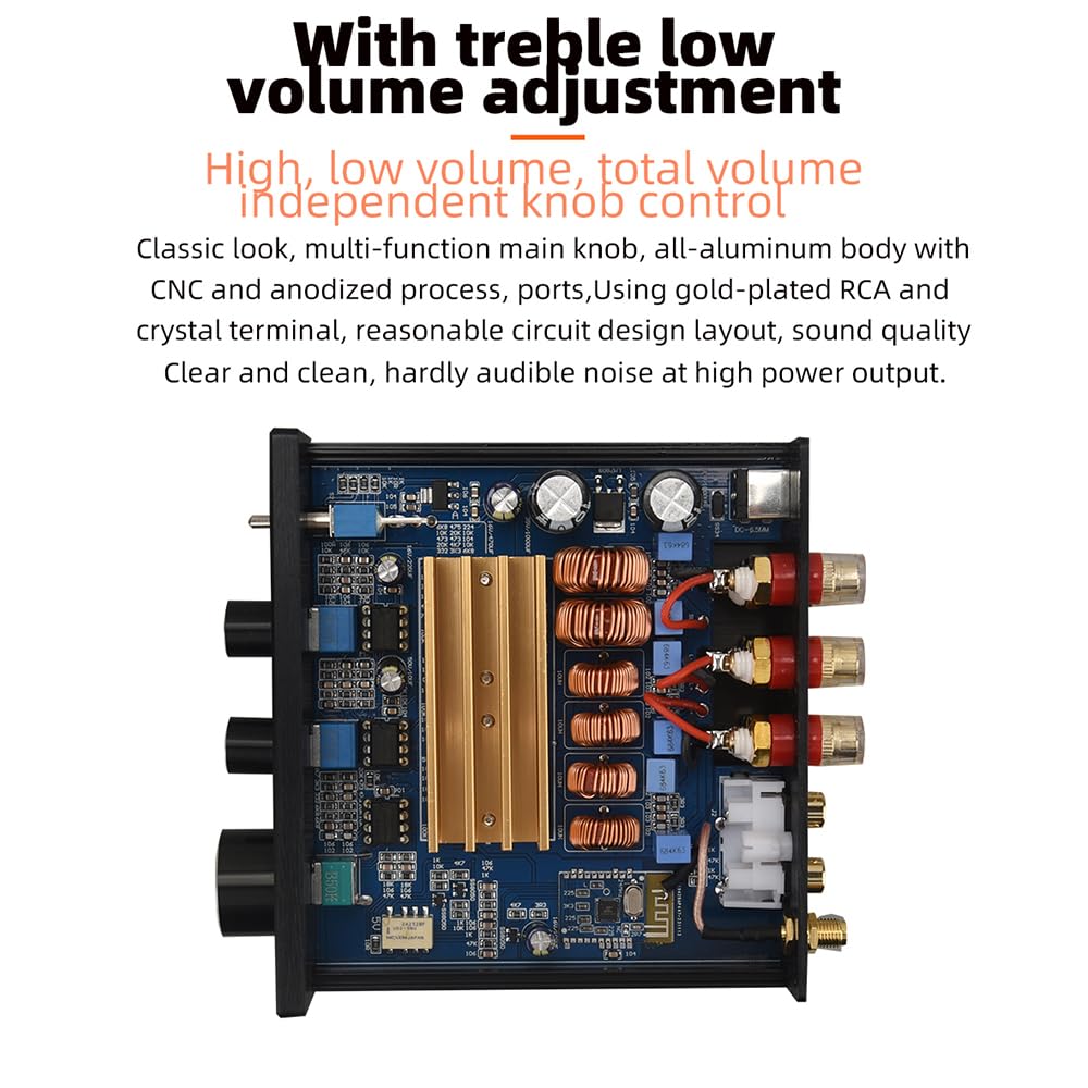 HIFIDIY LIVE BT21 TPA3116D2 Bluetooth 5.0 2.1 Channel Subwoofer Power Amplifier Board 50W×2+100W REBLE Bass Note Tuning AMP DC12V-24V