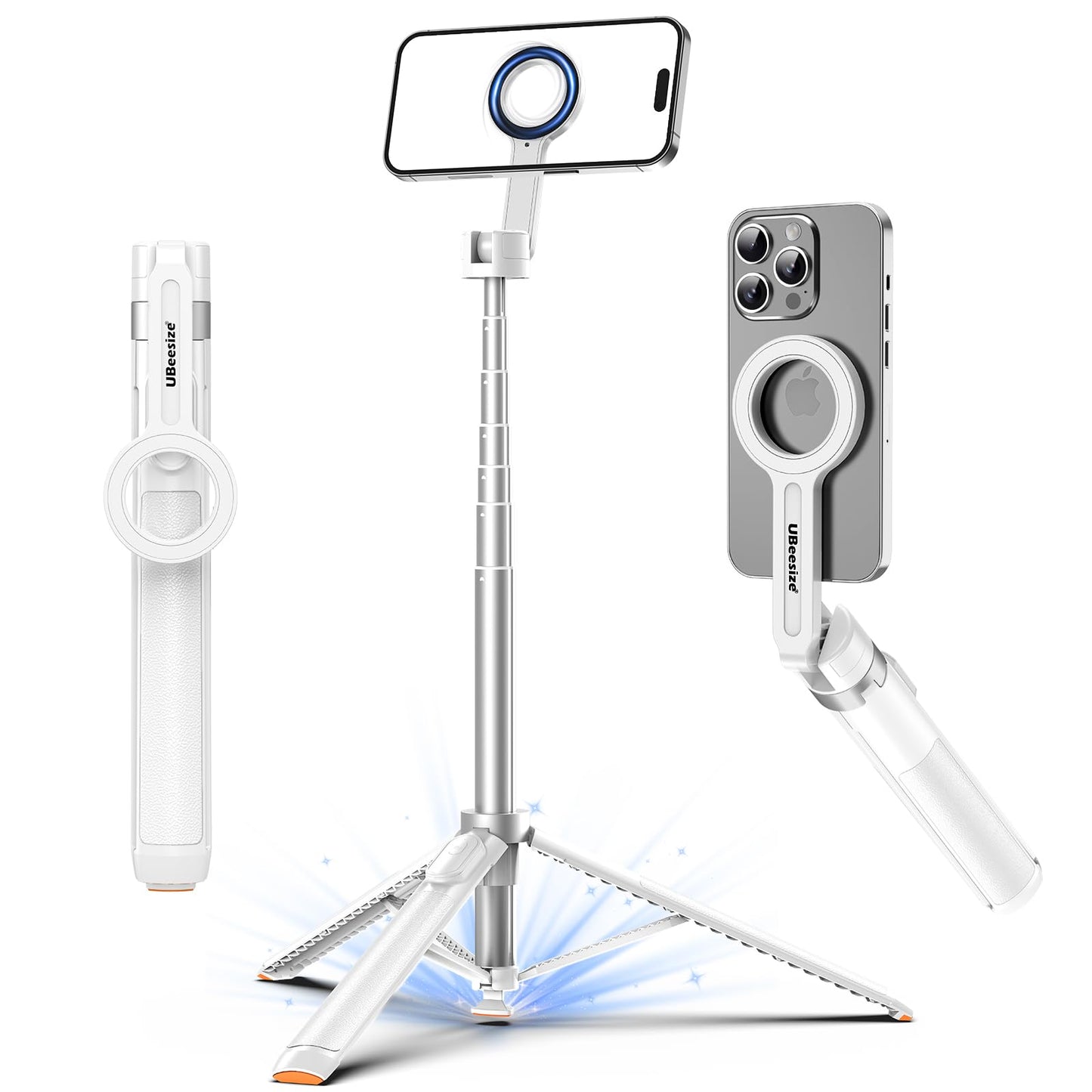 UBeesize 70" Auto-Open Magnetic Tripod for iPhone, MagSafe Selfie Stick with Remote, Portable Phone Stand for Recording, Travel and Vlogging