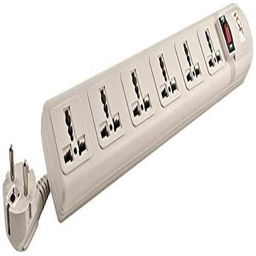 VCT - 220V/240V AC 13A Universal Surge Protector / Power Strip with 6 Universal Outlets. 50Hz/60Hz - 450 Joules. Max. 4000 Watt Capacity - Heavy Duty