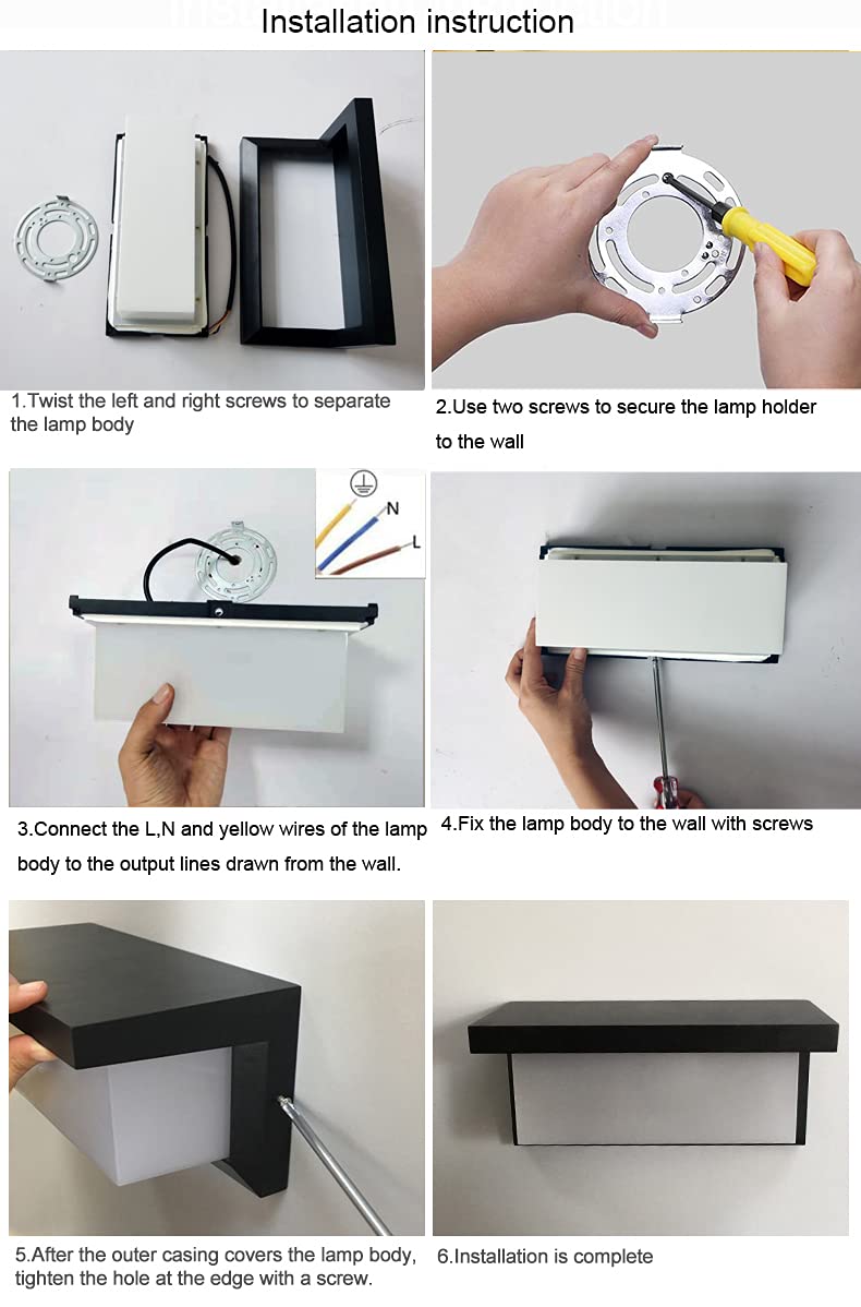 ZYI Modern Outdoor Wall Lights,18W LED Wall Sconce Light Fixtures, Wall Mounted Lamps,Aluminum Matte Black House Light,IP65 Waterproof for Courtyard